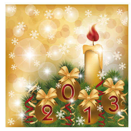 New 2013 Year greeting card, vector illustrationのイラスト素材