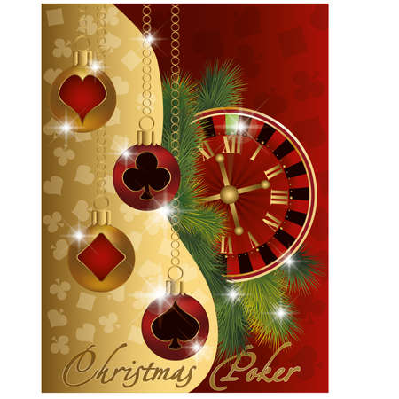 Christmas poker greeting banner, vector illustration のイラスト素材