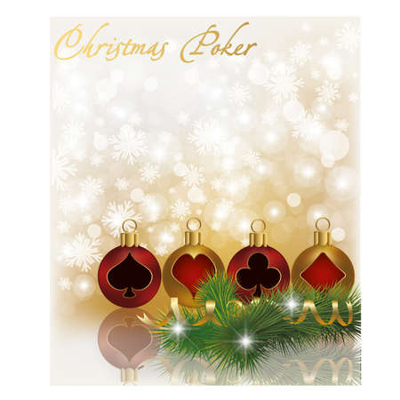 Christmas poker greeting cardのイラスト素材