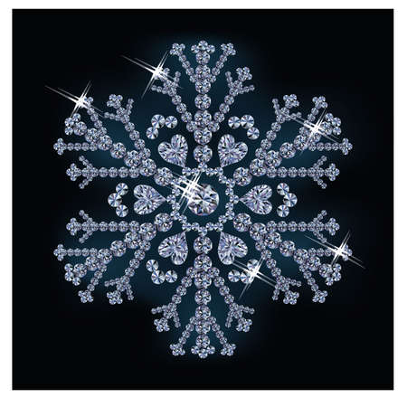 Diamond snowflake, vector illustrationのイラスト素材