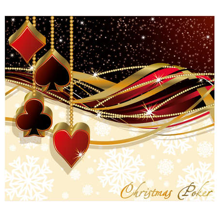 Christmas poker greeting card, illustrationのイラスト素材
