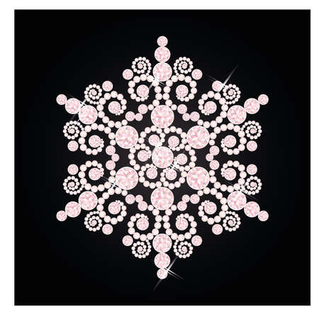 Diamond snowflake, vector illustrationのイラスト素材