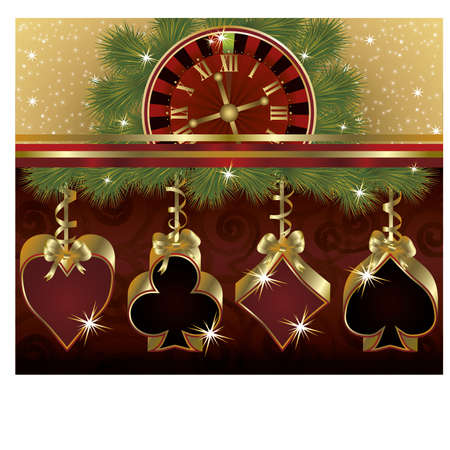 Christmas poker luxury background,  illustration のイラスト素材