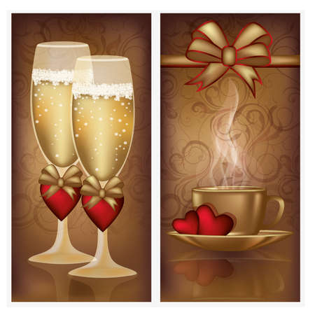 Two valentines day banners, illustrationのイラスト素材