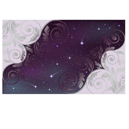 Sparkling nights sky card, vector illustrationのイラスト素材