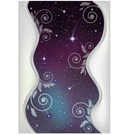Stars Night Sky banner illustrationのイラスト素材