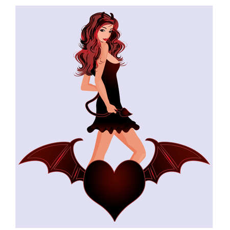 Sexy devil girl, illustrationのイラスト素材