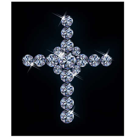 Diamond cross, vector illustrationのイラスト素材