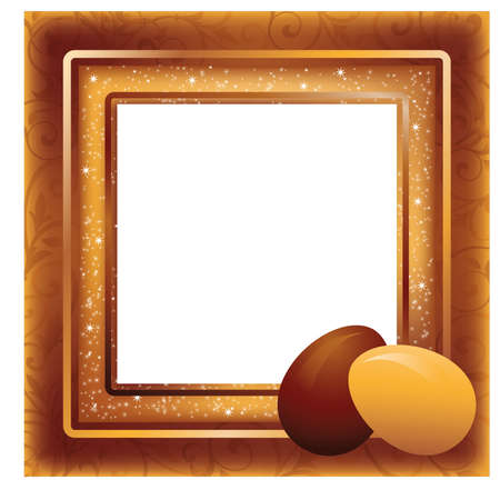 Easter photo frame in style scrapbooking, vector illustrationのイラスト素材