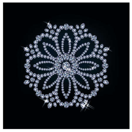Diamond flower, vector illustration のイラスト素材