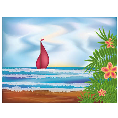 Scarlet sails, vector illustrationのイラスト素材