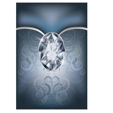 Congratulation  card with diamondのイラスト素材