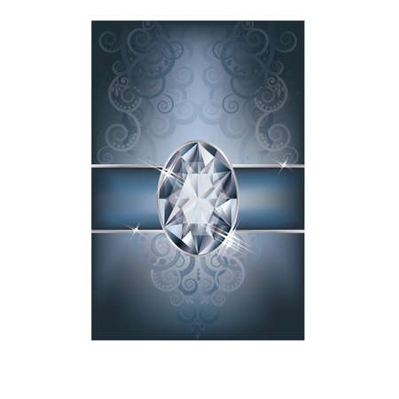 Greeting card with diamond, vector illustrationのイラスト素材
