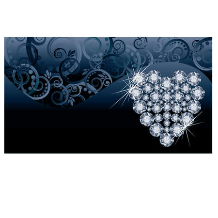 Wedding love invitation card with diamond heartのイラスト素材