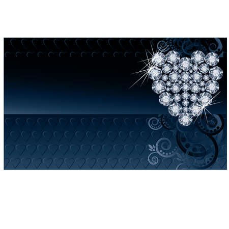 Wedding love banner with diamond heartのイラスト素材