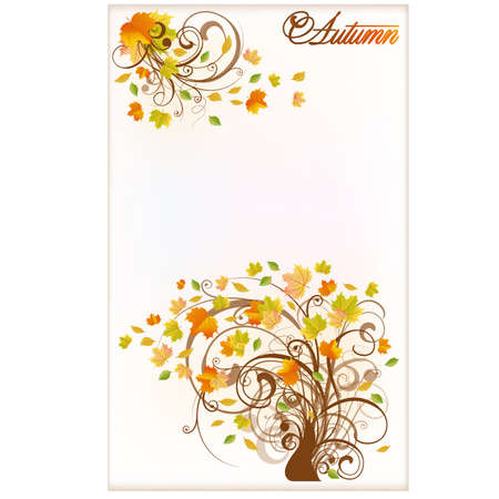  Autumn Tree banner   vector illustrationのイラスト素材