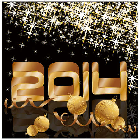 Happy new 2014 year holiday background, vector illustrationのイラスト素材