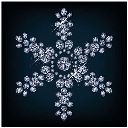 Diamond xmas snowflake card, vector illustrationのイラスト素材
