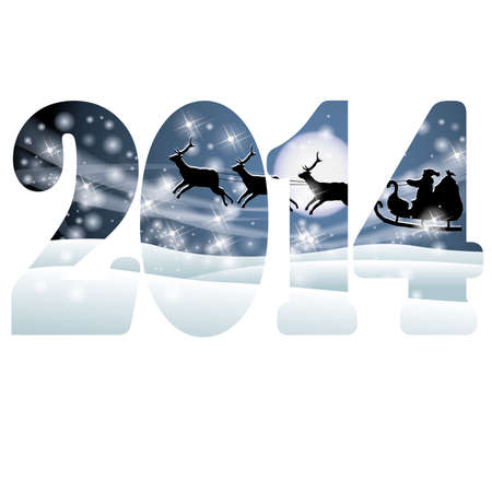 Happy New 2014 Year banner, vector illustrationのイラスト素材