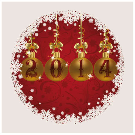 Merry Christmas and Happy New 2014 Year, vector のイラスト素材