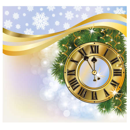 New Year golden background, vector illustration のイラスト素材