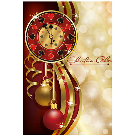 Christmas poker casino background, vector illustration のイラスト素材