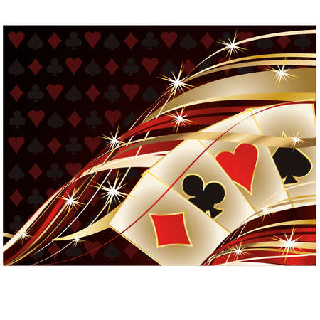 Casino banner with poker cards, vector illustrationのイラスト素材