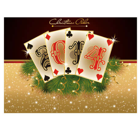 New 2014 casino year card with poker elements, vector のイラスト素材