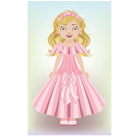 Sweet little girl princess, vector illustrationのイラスト素材