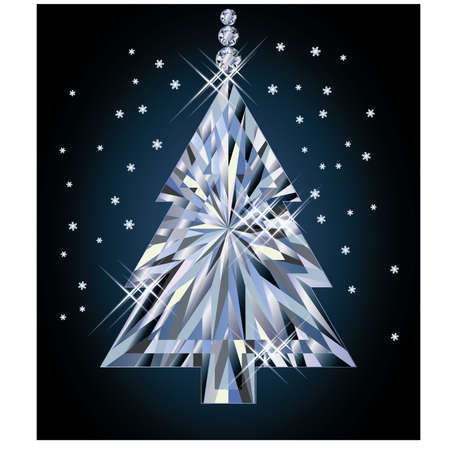 Diamond Christmas tree illustrationのイラスト素材