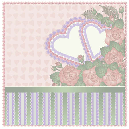 Happy Valentine day vintage  card, vector illustration のイラスト素材