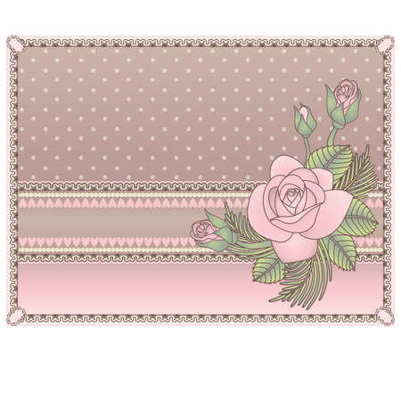 Love wedding greeting vintage card, vector illustrationのイラスト素材