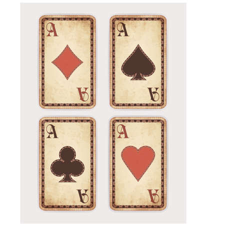 Vintage poker cards, vector illustration
