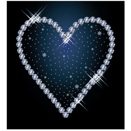 Diamond heart, vector illustrationのイラスト素材