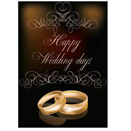 Happy Wedding day card, vector illustrationのイラスト素材