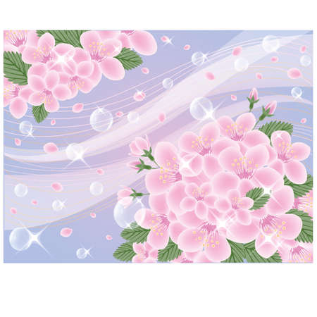 Abstract background with cherry blossom, vector illustrationのイラスト素材