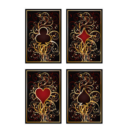 Set poker cards, vector illustration 