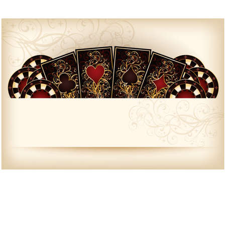 Casino wallpaper with poker elementsのイラスト素材