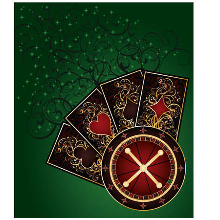 Casino vintage background with poker elementsのイラスト素材