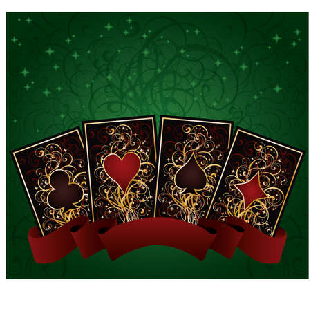Poker cards, vector illustrationのイラスト素材