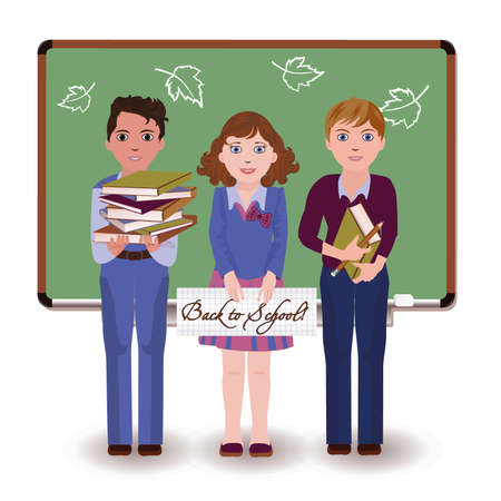 Back to school  Little friends, vector illustration のイラスト素材