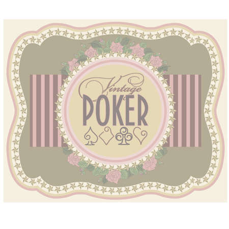 Vintage poker label banner, vector illustrationのイラスト素材