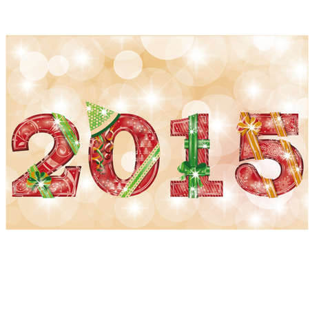 2015 Happy New Year card  vector illustrationのイラスト素材