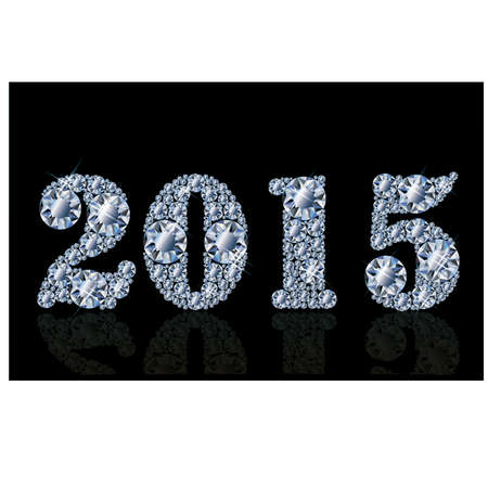 Diamond new 2015 year card, illustrationのイラスト素材
