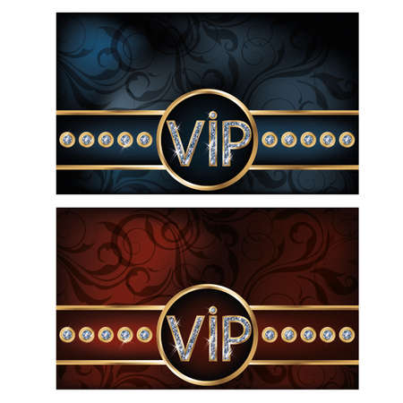 Two diamond VIP card, vector illustrationのイラスト素材