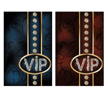 Two diamond VIP cards, illustrationのイラスト素材