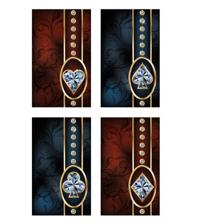 Brilliant poker cards, illustrationのイラスト素材