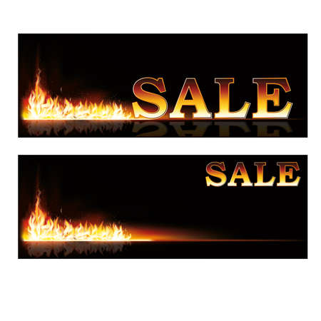 Shopping Sale fire banners, vector illustrationのイラスト素材