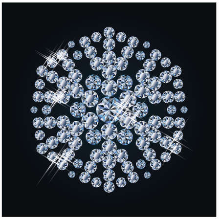 Fashion  diamond snowflake, vector illustrationのイラスト素材