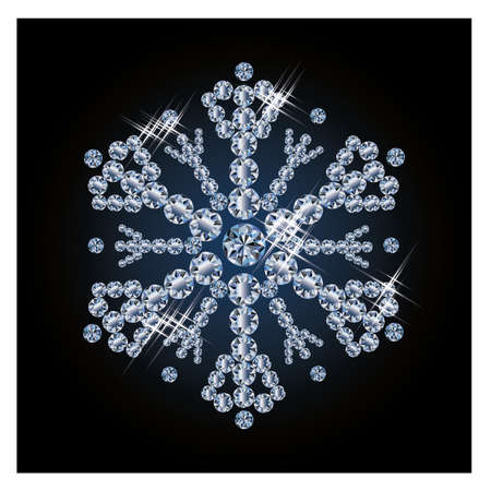 Beautiful diamond snowflake, vector illustrationのイラスト素材